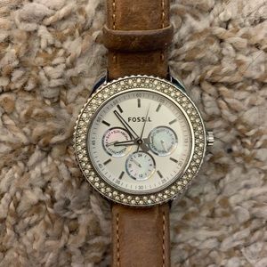 Brown leather FOSSIL watch